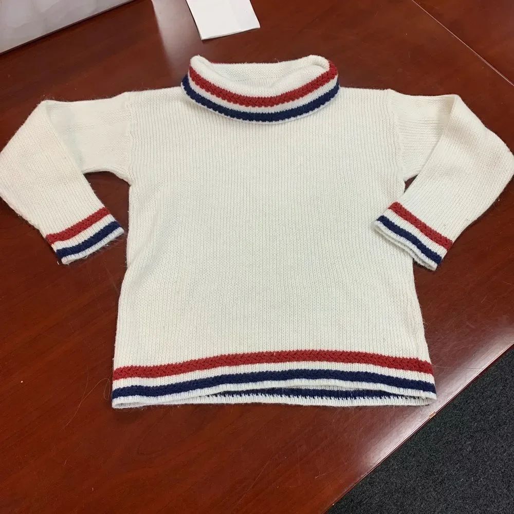 Vintage Red White & Blue Turtle Neck Sweater M